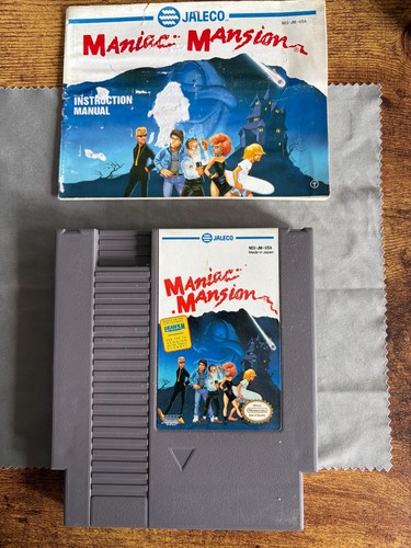 Maniac Mansion — NES Cartridge + Manual (Jaleco, Made in Japan) READ Description