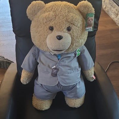 Ted 2 Battery-Operated Talking Plush Bear Brown w/ Suit Necklace 24in Movie