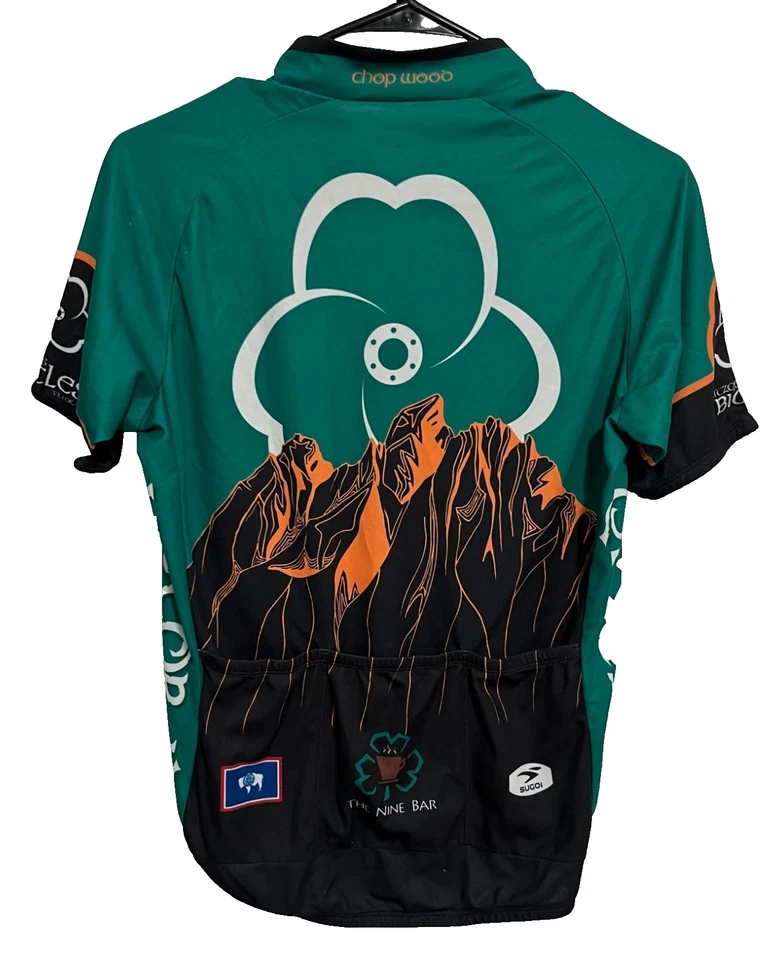 Camiseta deportiva de ciclismo FITZGERALO'S BICYCLES Victor ID para hombre cremallera completa manga S M Sugoi Foto 2 de 4