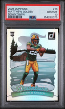 Panini Donruss Downtown Gold /10 Matthew Golden #18 Rookie PSA 10 Packers 2025