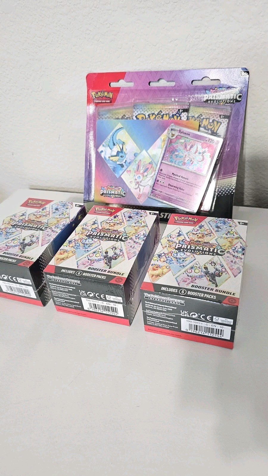 Prismatic Evolutions Booster Bundle x3. Plus Pris Tech Sticker (FACTORY SEALED) 