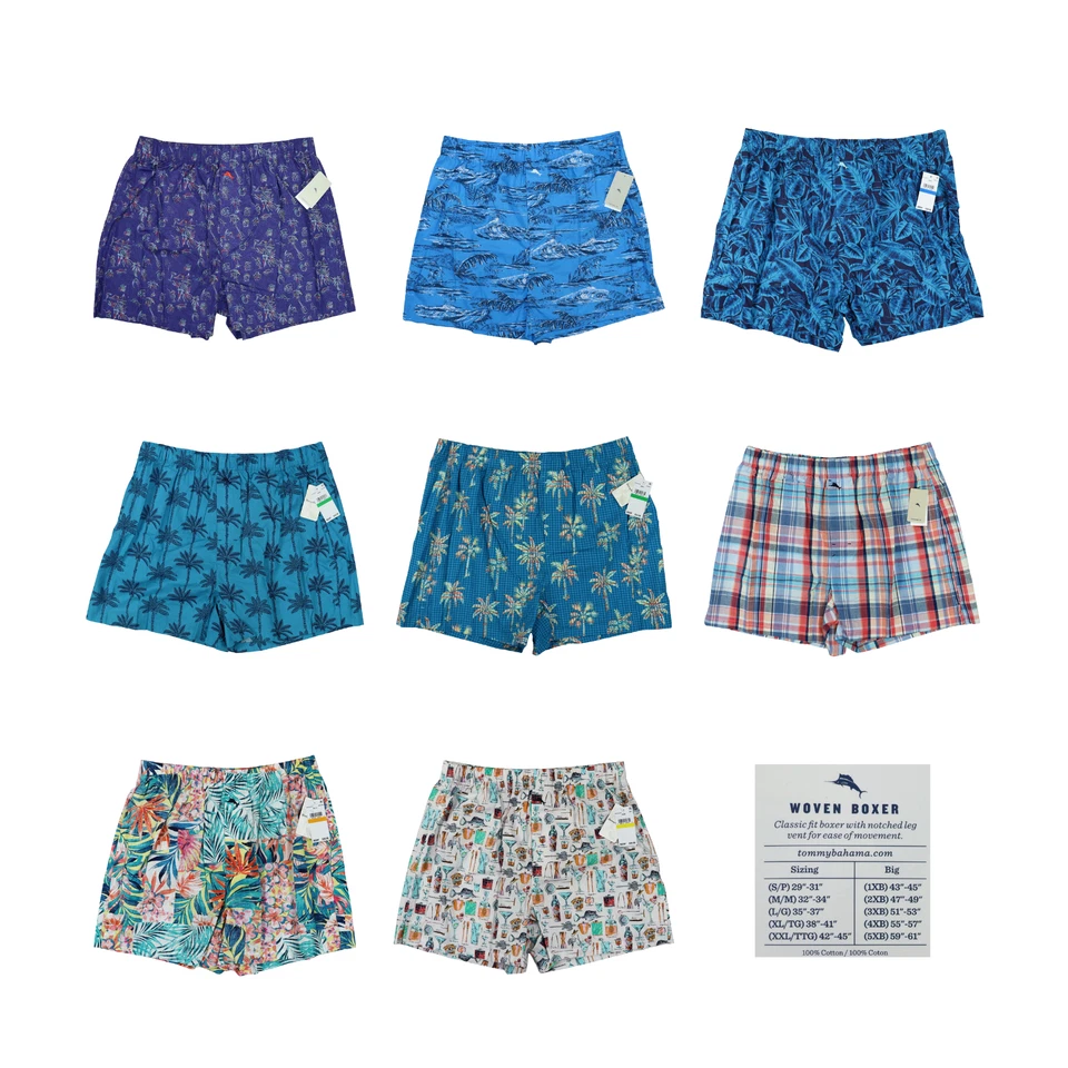 Tommy Bahama Para Hombre Boxer Isla Lavado 100% Algodón Patrones Tropicales Nuevo con Etiquetas Foto 2 de 3