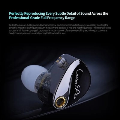 KZ-Castor Pro HiFi Adjustable In-Ear Headphones with Double-Action Drivers