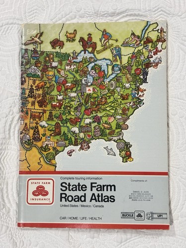 State Farm Road Atlas Map United States Canada Mexico Touring Info 1988 Vintage