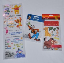Disney Stickers 3 Sheets LOT Lion King Winnie the Pooh Eeyore Embroidered Goofy