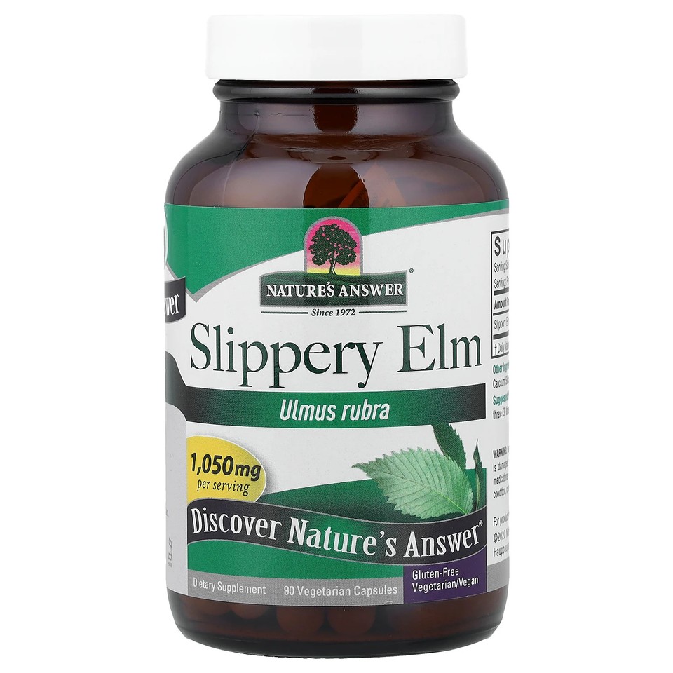 Slippery Elm, 90 Vegetarian Capsules (350 mg per Capsule)