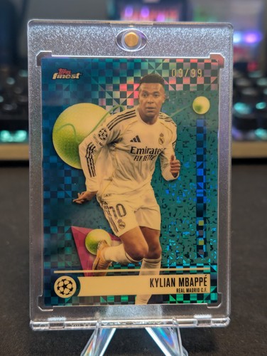 2025-26 Topps Finest UEFA Club Kylian Mbappe #161 Blue Checkerboard #41/99