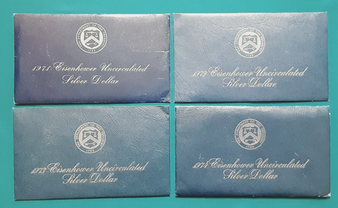 1971,72年 アメリカ銀貨　Blue Ike 1972 Eisenhower Uncirculated Silver Dollar - BLUE IKE