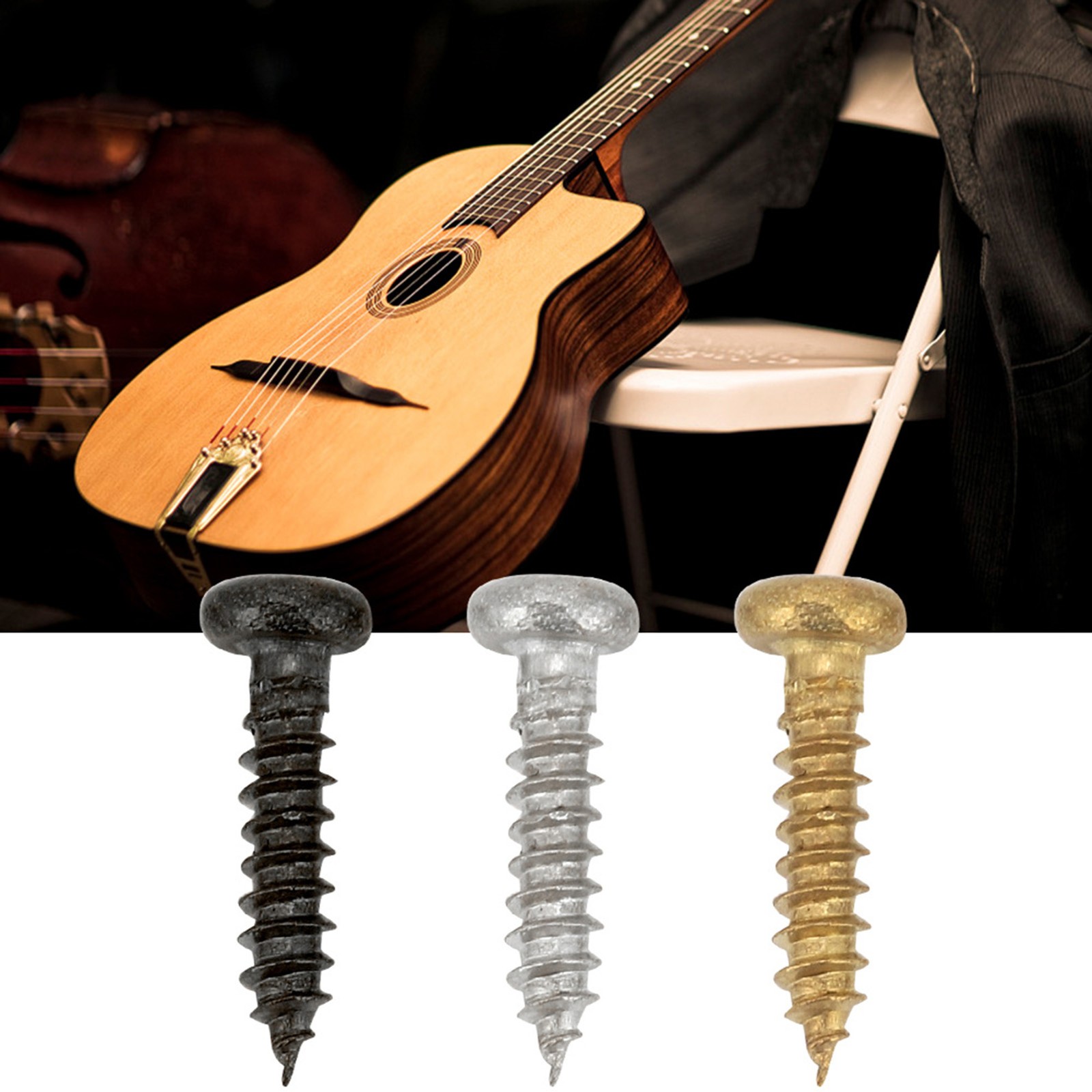 50pcs Chrome Mounting Screws for Guitar Tuning Pegs Tuners