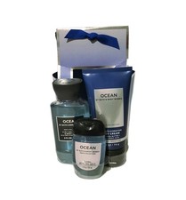 Bath  Body Work Men's 3 Pc Ocean Travel Set- Shower Gel, Body Creme, Sanitizer
