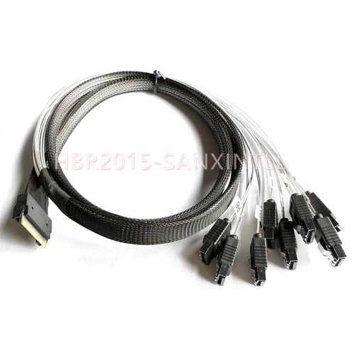 High Quality Internal SlimSAS SFF-8654 to 8 x SATA Breakout Forward Cable 1M NEW
