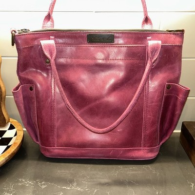 Nena & Co. Totally Perfect Mexico Bag In Sangria Dark Pink, Full Grain￼Leather