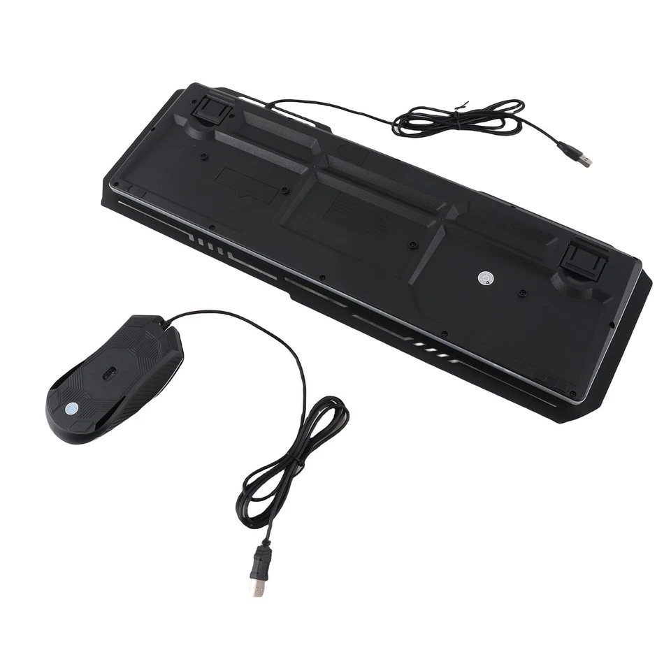 Wired Keyboard Mouse Combo 1200DPI RGB Light Ergonomic 104 Keys Aluminum Alloy - Image 4 of 4