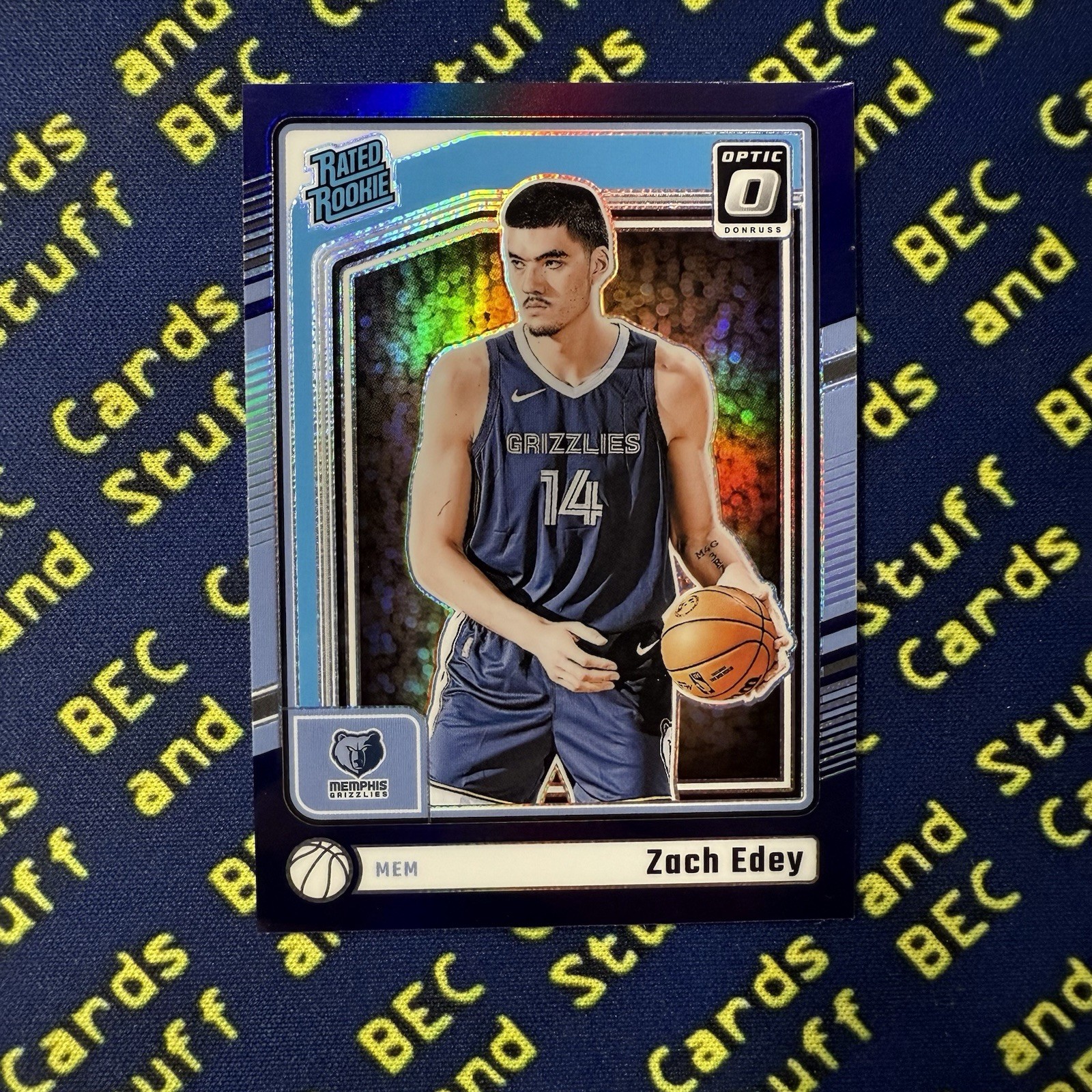 2024-25 Panini Donruss Optic Zach Edey Rated Rookie #288 Purple Prizm Grizzlies