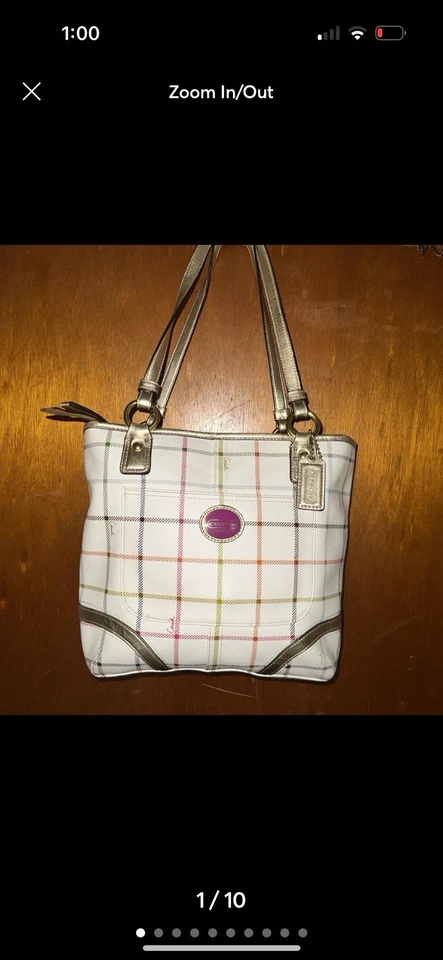 Coach Peyton Tattersall Plaid Tote Bag - Image 3 of 4