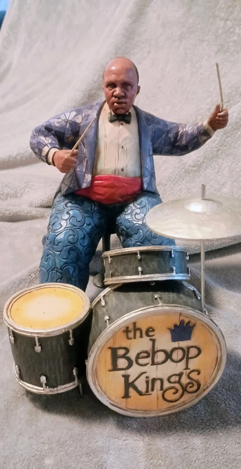 JIM SHORE LIFE OF A NATION BEBOP KINGS DRUMMER JAZZ BAND RARE FIGURE IN BOX 2005 - Image 2 of 2
