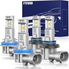 9005 H11 Light Bulbs Combo, 60000LM 800 Super Bright 6500K Cool White, Fanless