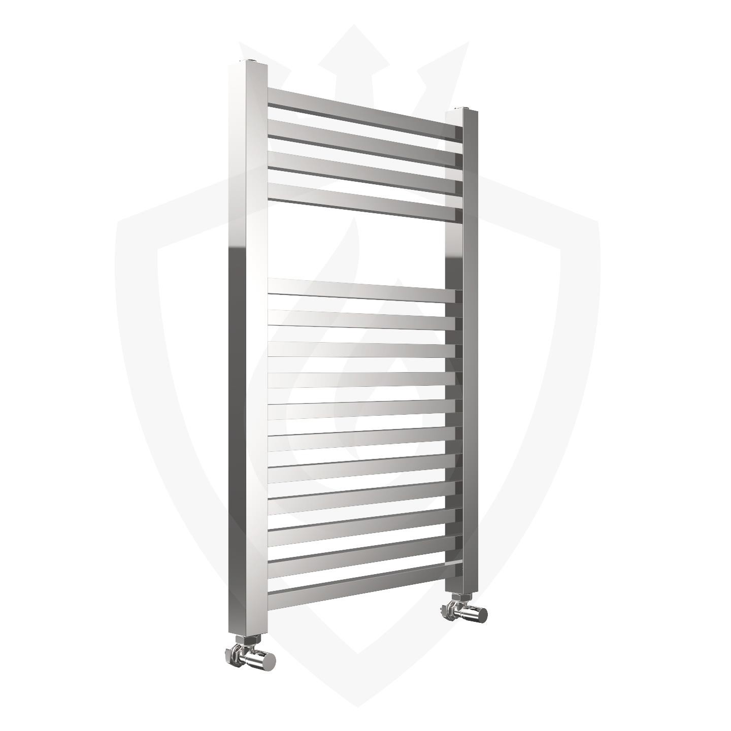 Chrome Designer Heated Towel Rail Radiator Square Edge Ladder 500mm x 800mm