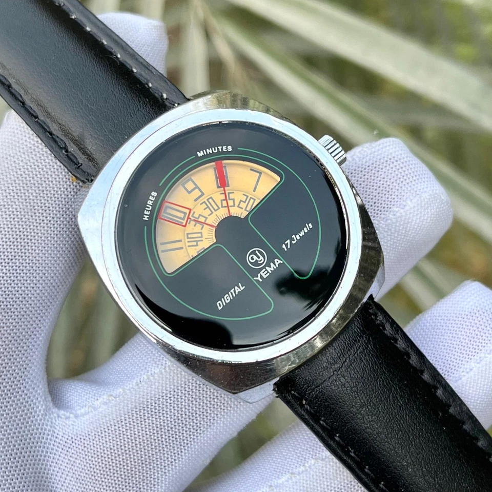 Reloj para hombre Yema digital vintage raro cuerda manual hecho en Suiza 36801 Foto 4 de 4