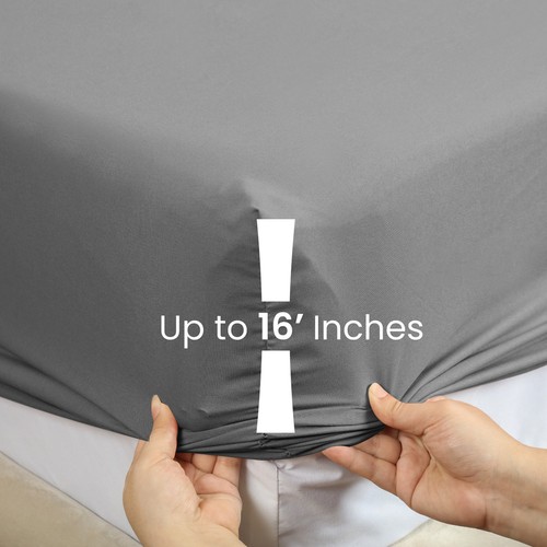 Extra Deep Pocket Fitted Sheets Soft Microfiber 110 GSM Sheet All Around Elastic - Picture 22 of 104