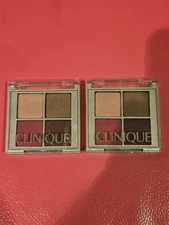 2x Clinique All About Shadow Quad ~travel .07oz ea~ 23/22/az/ca ~NWOB