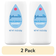  2 pack Johnson's Cornstarch Unisex Powder for Baby and Toddler with Aloe,15 oz