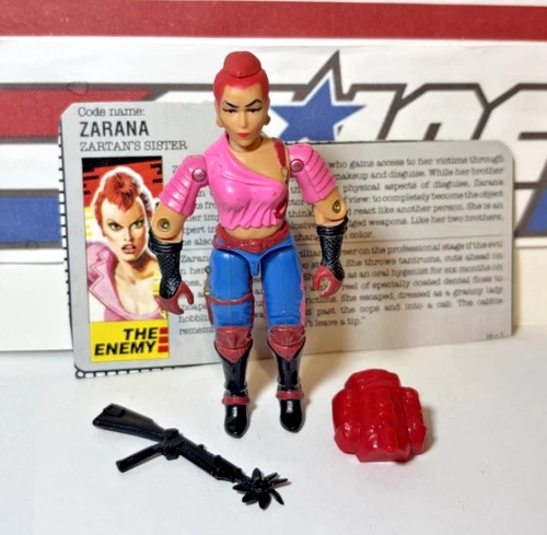 GI Joe Zarana 1986 v1 *100% Complete w/File Card, NEAR MINT! w/ Earrings Vintage