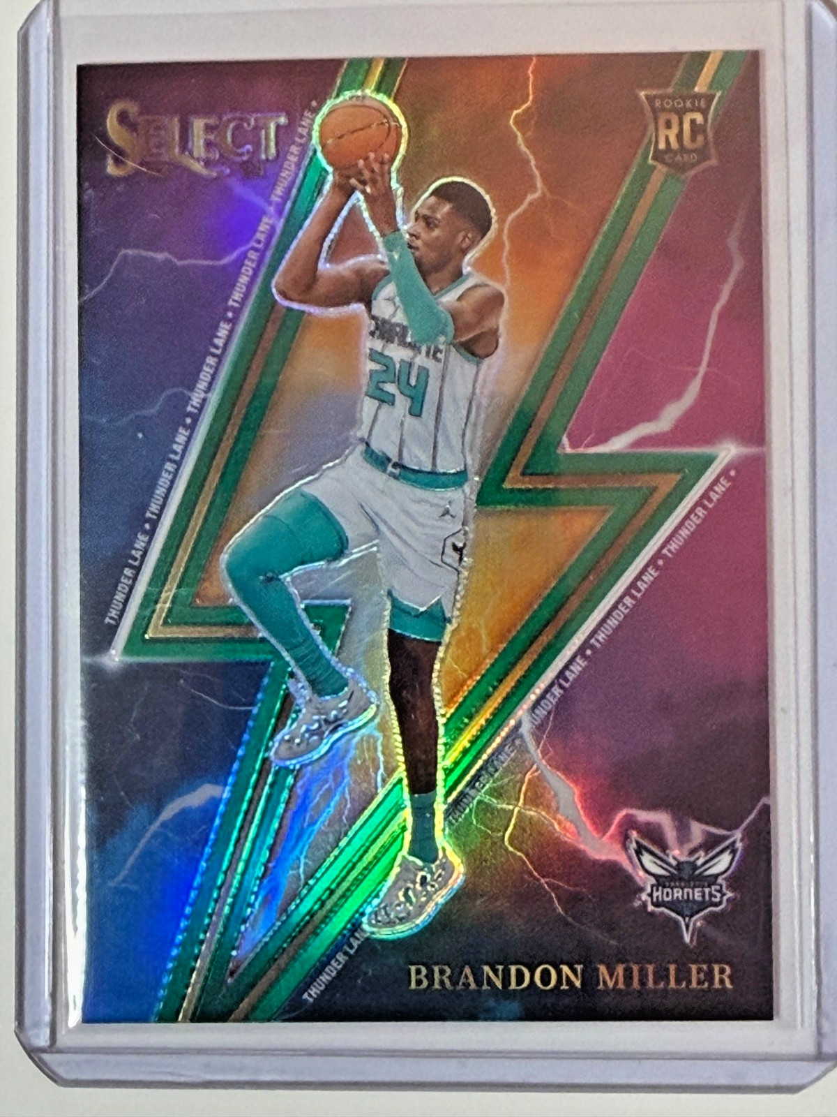 2023-24 SELECT PRIZM ROOKIE THUNDER LANE GREEN BRANDON MILLER CHARLOTTE HORNETS