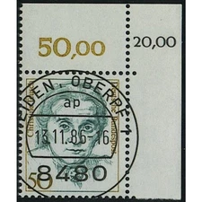 1986, Michel No.: 1304 stamped corner margin KBWZ Weiden