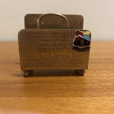 EMGEE Vintage Brass Card Or Letter Holder, Small, Made In England