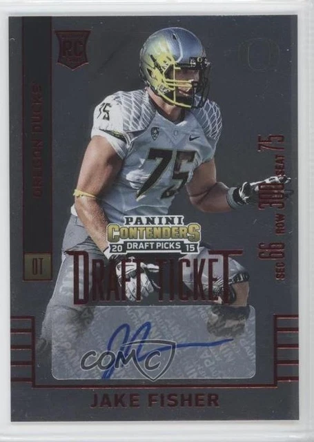 2015 Panini Contenders Draft Picks College Ticket Red Foil Jake Fisher Auto 2r5