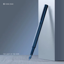 LT Hongdian 1851 Starry Hope Blue Fountain Pen with Bent Nib for Calligraphy