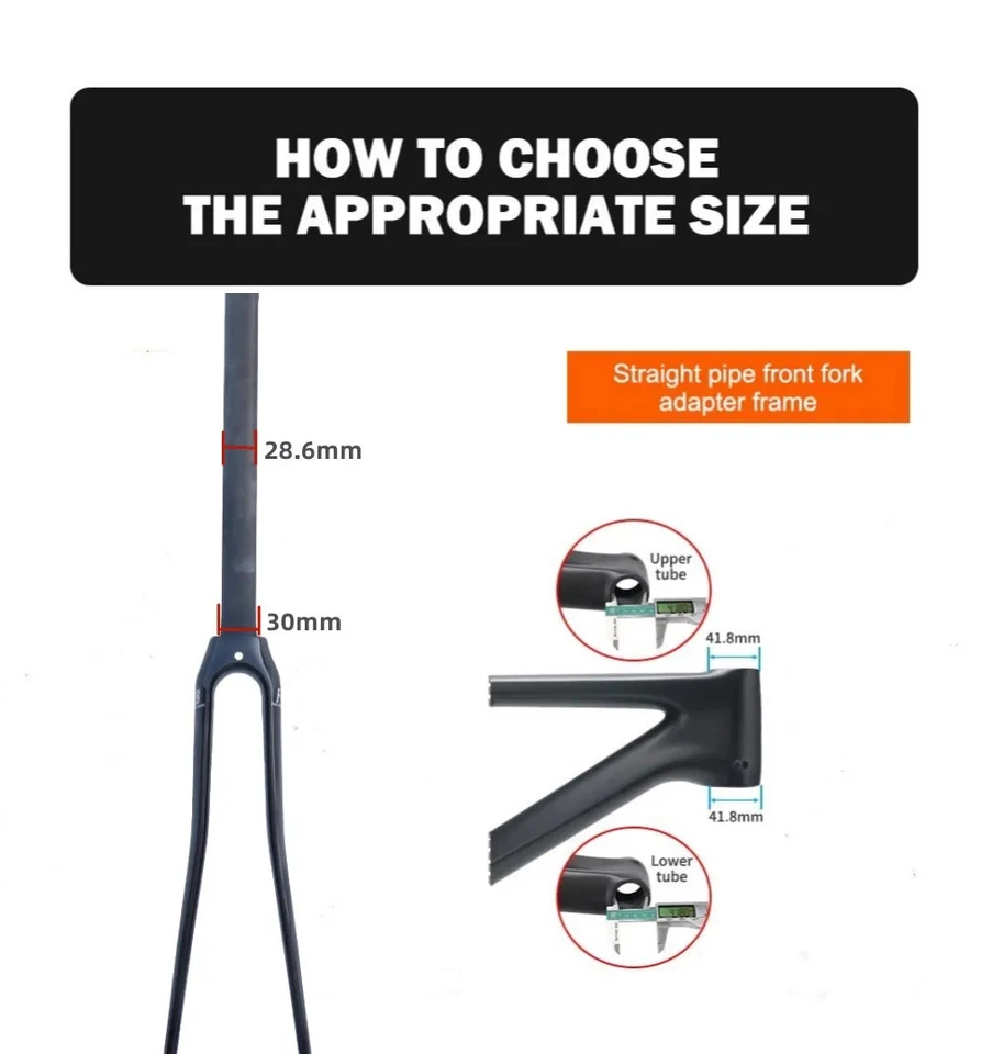 Garfo rígido de carbono para bicicleta de estrada 700c 3K UD pista engrenagem fixa bicicleta garfo rígido 28,6 mm - Imagem 4 de 4