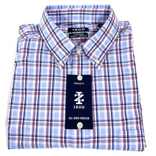 IZOD Men's All-Over Stretch Comfort Performance Wrinkle Free Shirt L 16-16.5 NWT