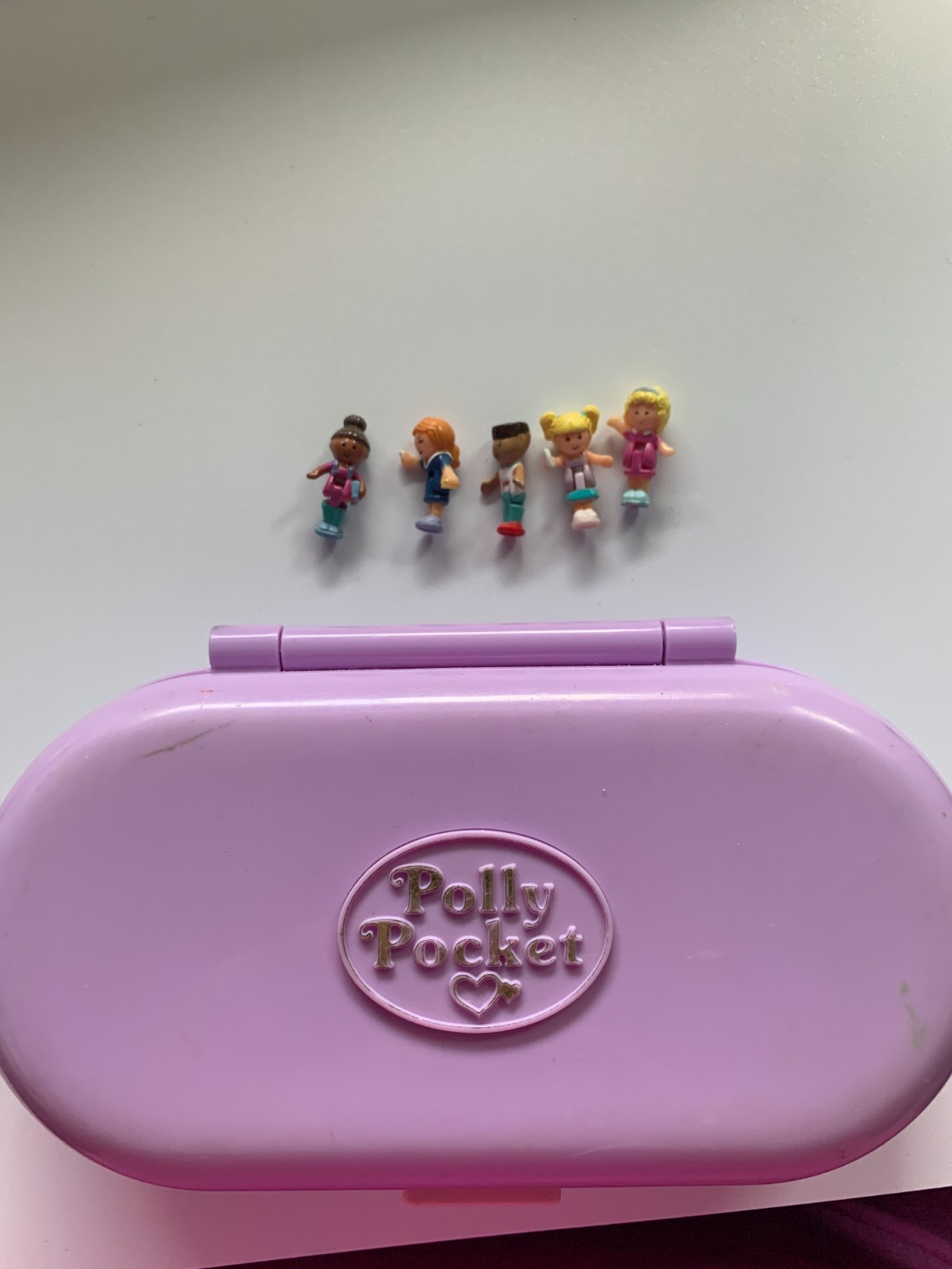 Vintage 1992 Polly Pocket Stampin School Compact & Dolls 100% COMPLETE