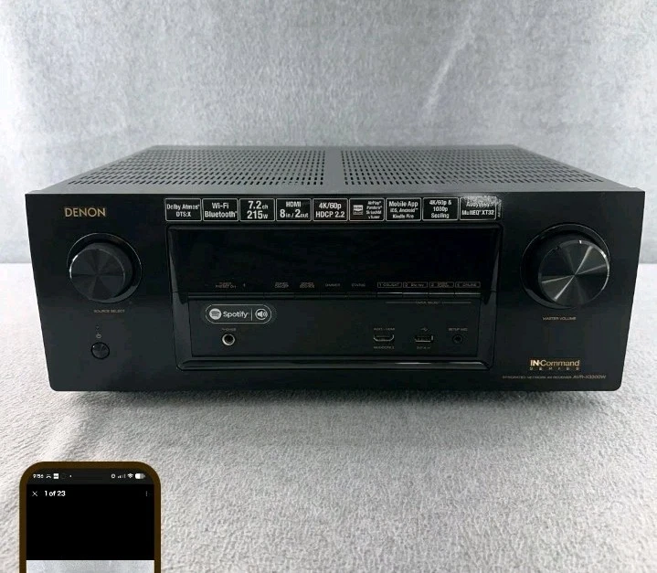 Denon Integrated Network AV Receiver AVR-X3300W IN-Command 7.2ch WiFi Bluetooth - Image 2 of 4