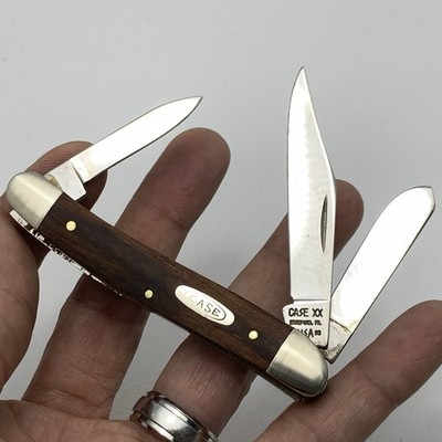 VINTAGE CASE XX USA 1993 SMOOTH WOOD STOCKMAN KNIFE 73087 SS NICE