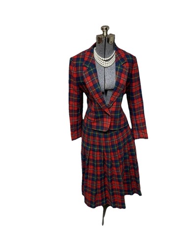 Pendleton Skirt Suit Size Petite S Two Piece Set Boyd Tartan Plaid Vintage READ - Picture 19 of 24