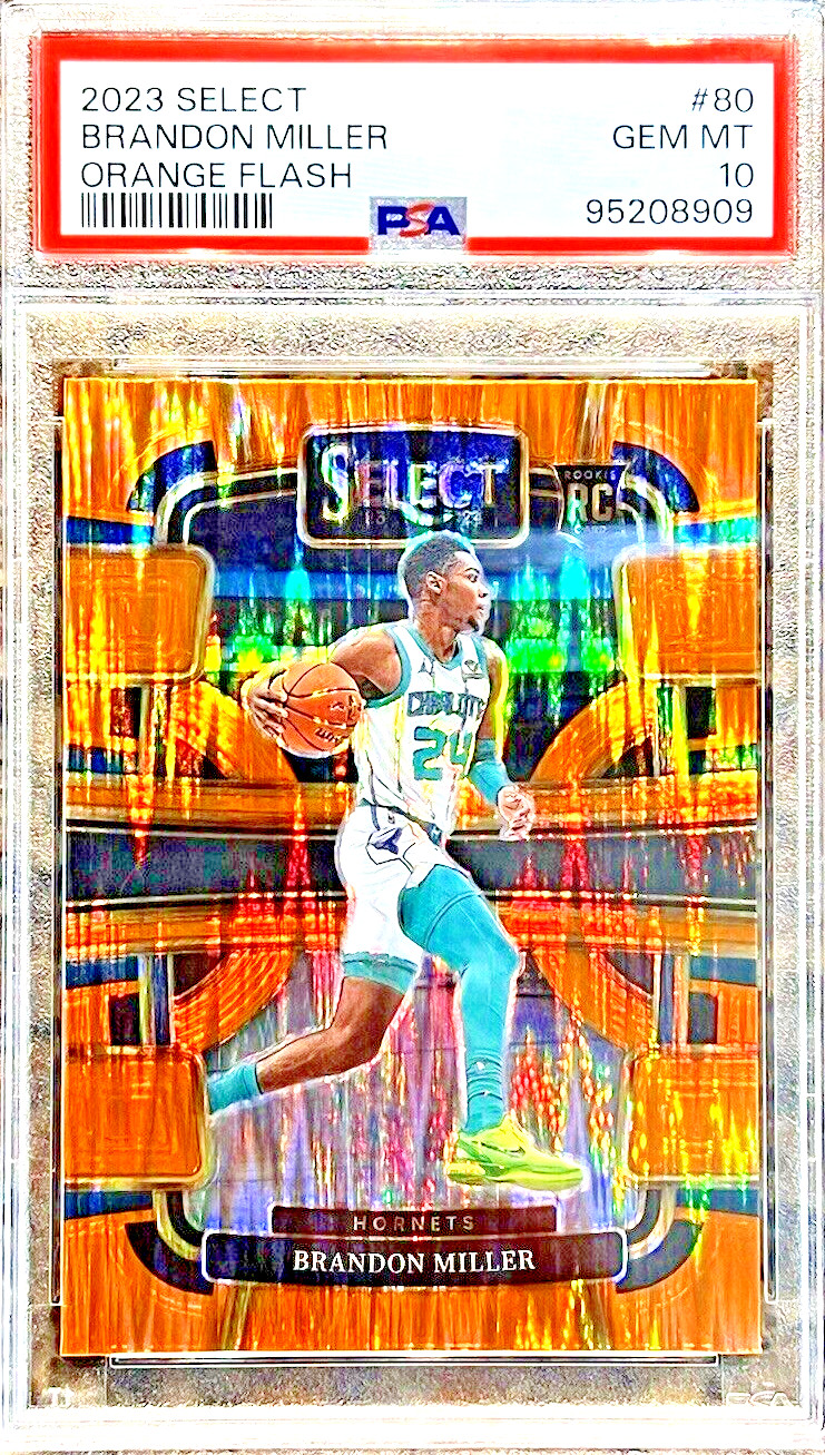 Brandon Miller 2023-24 Panini Select Concourse Orange Flash Prizm (RC) PSA 10