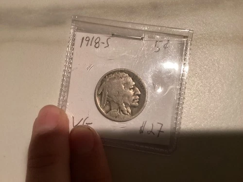 Very Good Original 1918-S Buffalo Nickel 5 Cents United States of America