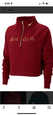 Nike half zip just do it cropped sweatshirt size medium