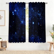 42 x 63 Inch Galaxy Curtains for Bedroom Outer Space Nebula Universe Light Fi...