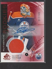 2025-26 UD Sp Game Used - Authentic Rookies Olivier Rodrigue #AR-OR Red /149