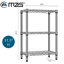 MZG 750Lbs 3 Tier Shelf Metal Shelves Wire Rack Commercial Kitchen Storage Unit