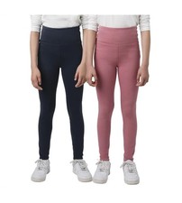 Tuff Athletics Youth Girl'S 2-Pack Fleece Lined Leggings L 14-16-Blue Rose