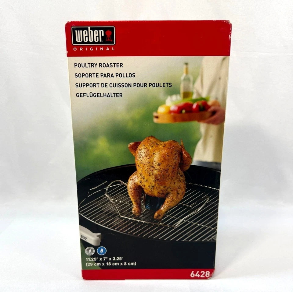 Weber 6428 стойка для обжарки птицы курицы для грилей — пивная банка из нержавеющей стали - Изображение 2 из 4