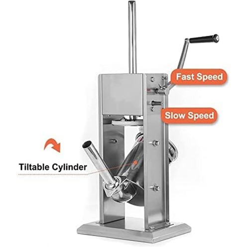 New Hakka 3L/7LB Sausage Stuffer 2 Speed Stainless Steel Meat Filler Maker - Picture 7 of 9