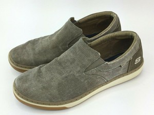 Skechers-Mens-Relaxed-Fit-Slip-On-Canvas-Shoes-Sz-8-5-Gel-Infused-Memory-Foam