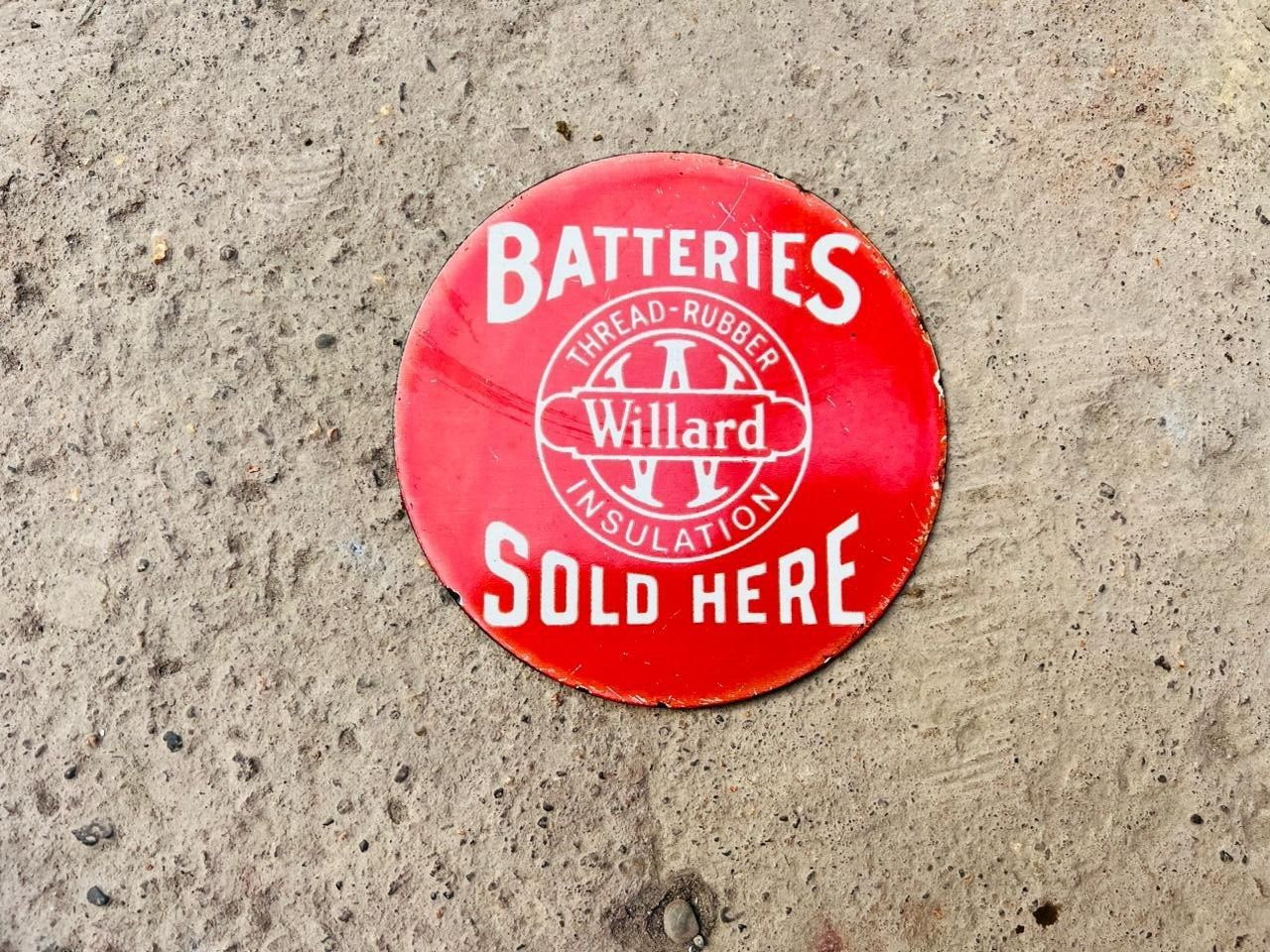 BATTERIES PORCELAIN ENAMEL SIGN 30x30 INCHES-image