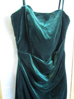 NWT Windsor Deep Green Velvety Spaghetti Strap Short Elegant Dress Women's  XS | eBay